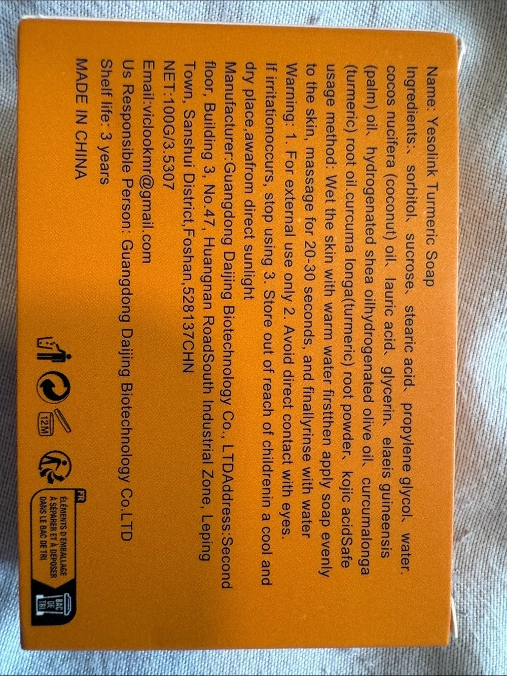 Turmeric Handmade Plant Soap - Yellow & Orange Packaging